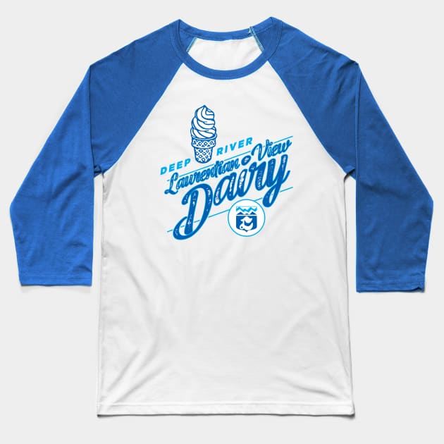 Laurentian View Dairy Baseball T-Shirt by MrMikeBax